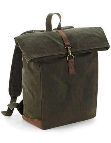 QUA-QD655-Heritage Waxed Canvas Backpack